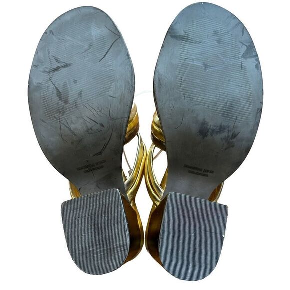 Revolve FARM RIO Block Heel Slide Sandal in Gold & Silver NWOT Size US 8 - Picture 10 of 13